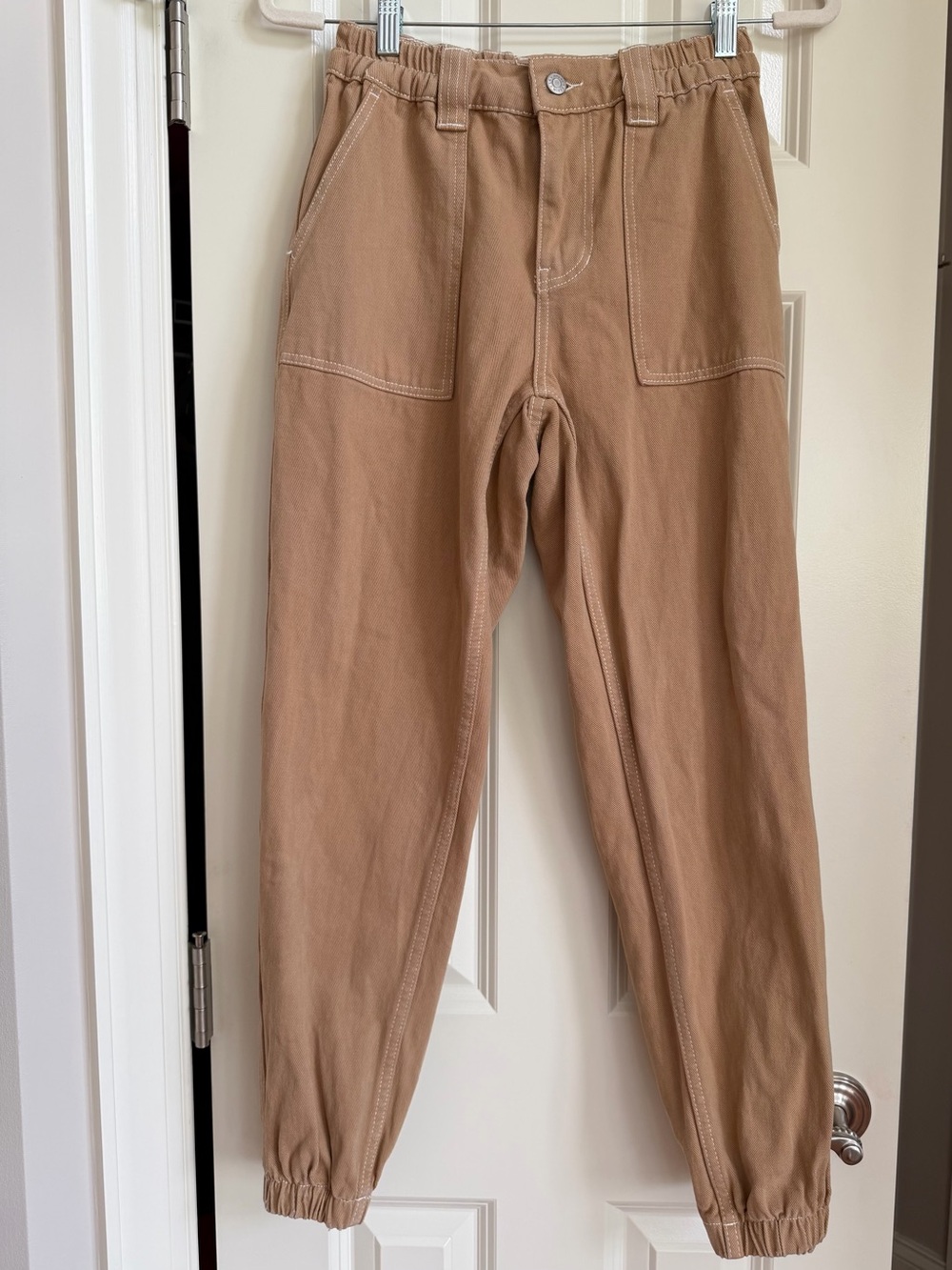 PacSun Women’s Tan Contrast Stitch Utility Jogger Pants Size S Workwear Gorpcore